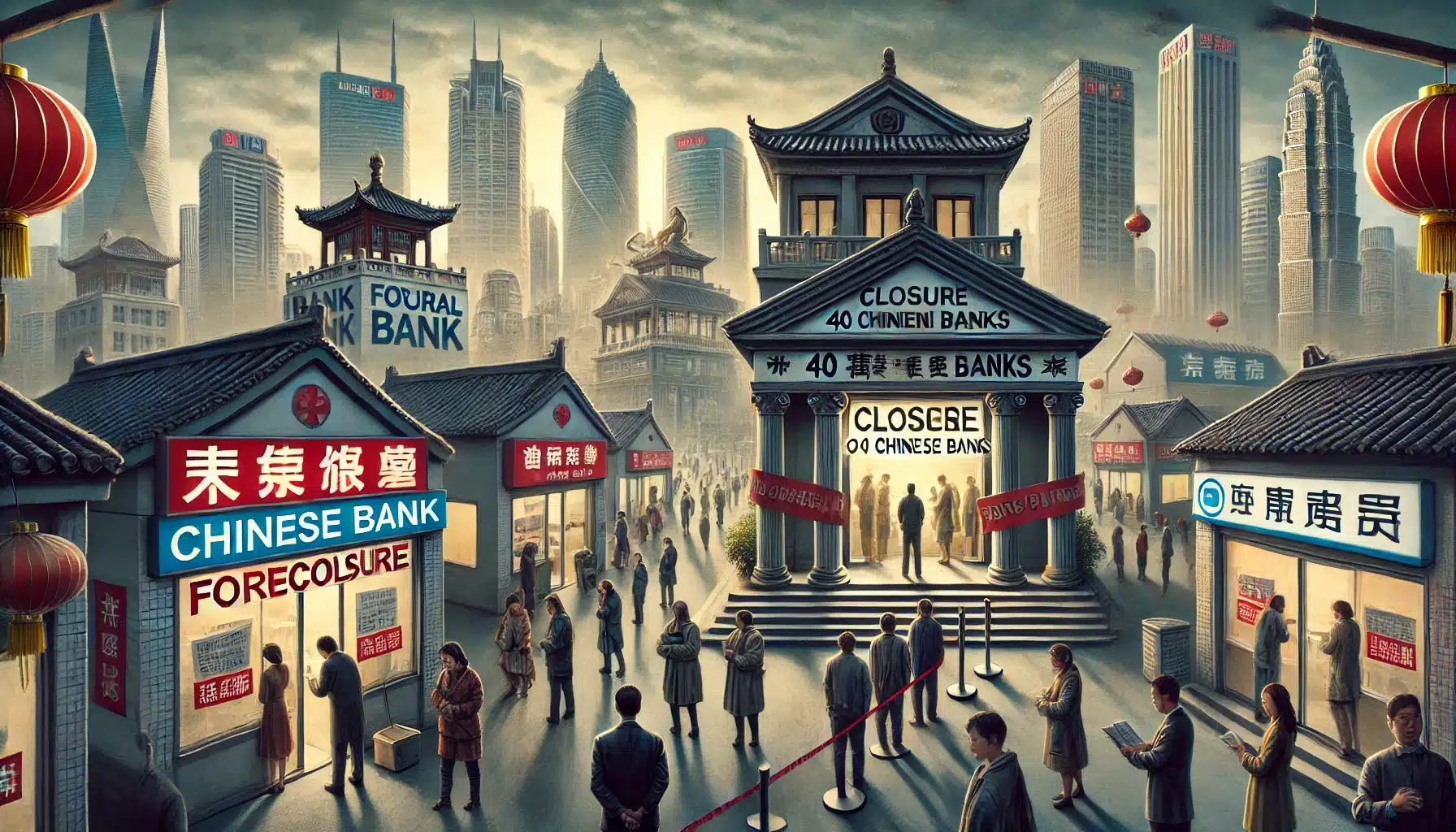 La fermeture de 40 banques chinoises